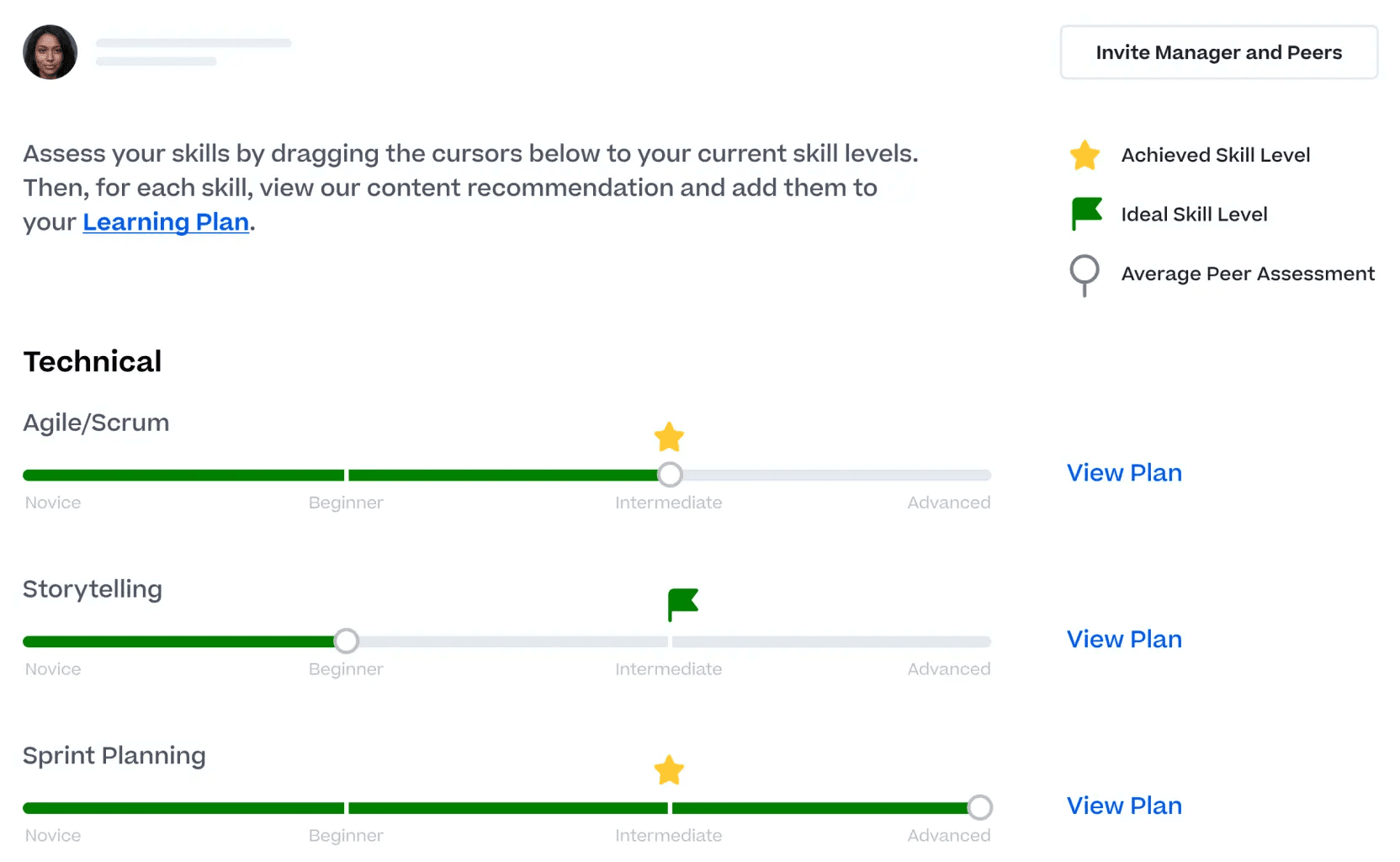 技術的スクラムの内訳を示すCornerstone Learning Experienceプラットフォームのスクリーンショット。