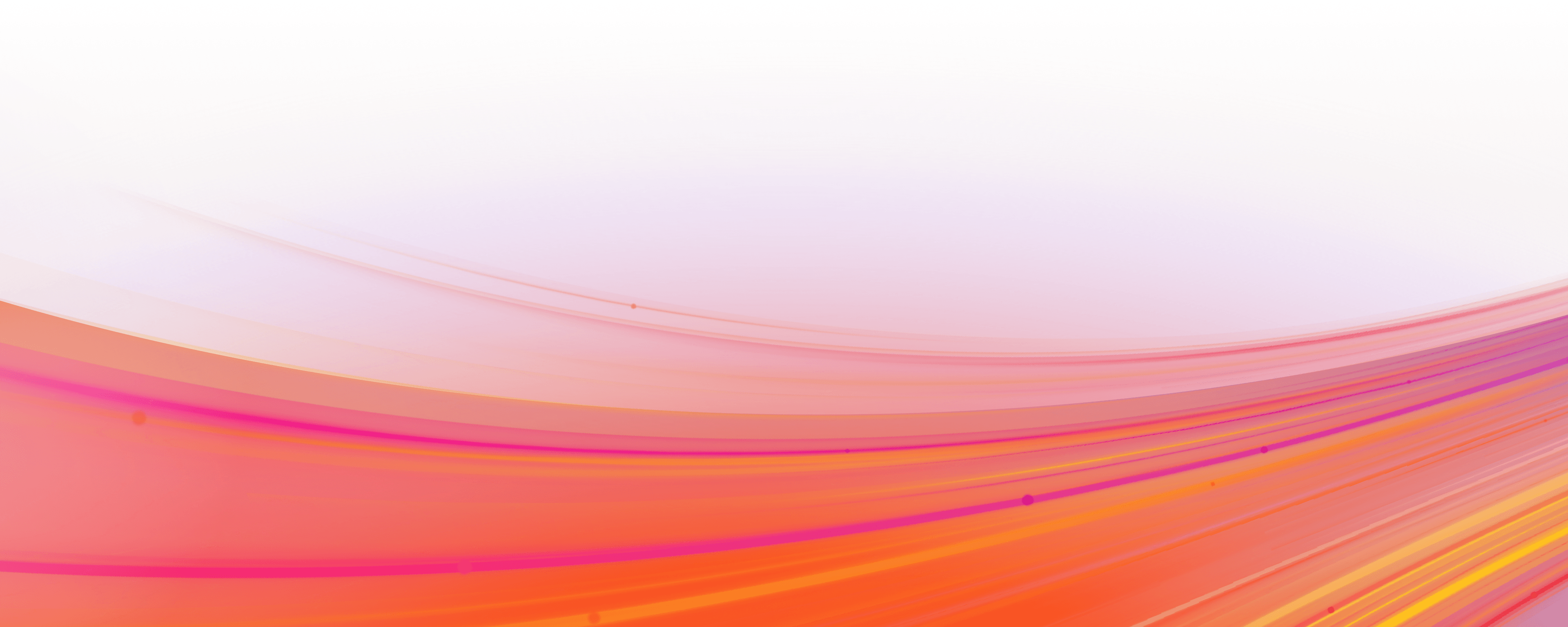 Abstract curved lines in orange, pink, and yellow on a white background.