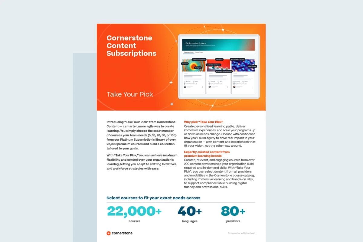 Cornerstone Content Subscription : Take Your Pick